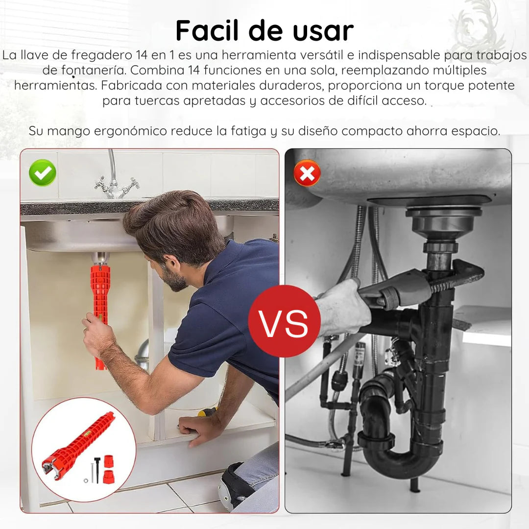 Herramienta 14 en 1 baños y fregaderos